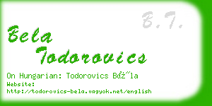 bela todorovics business card